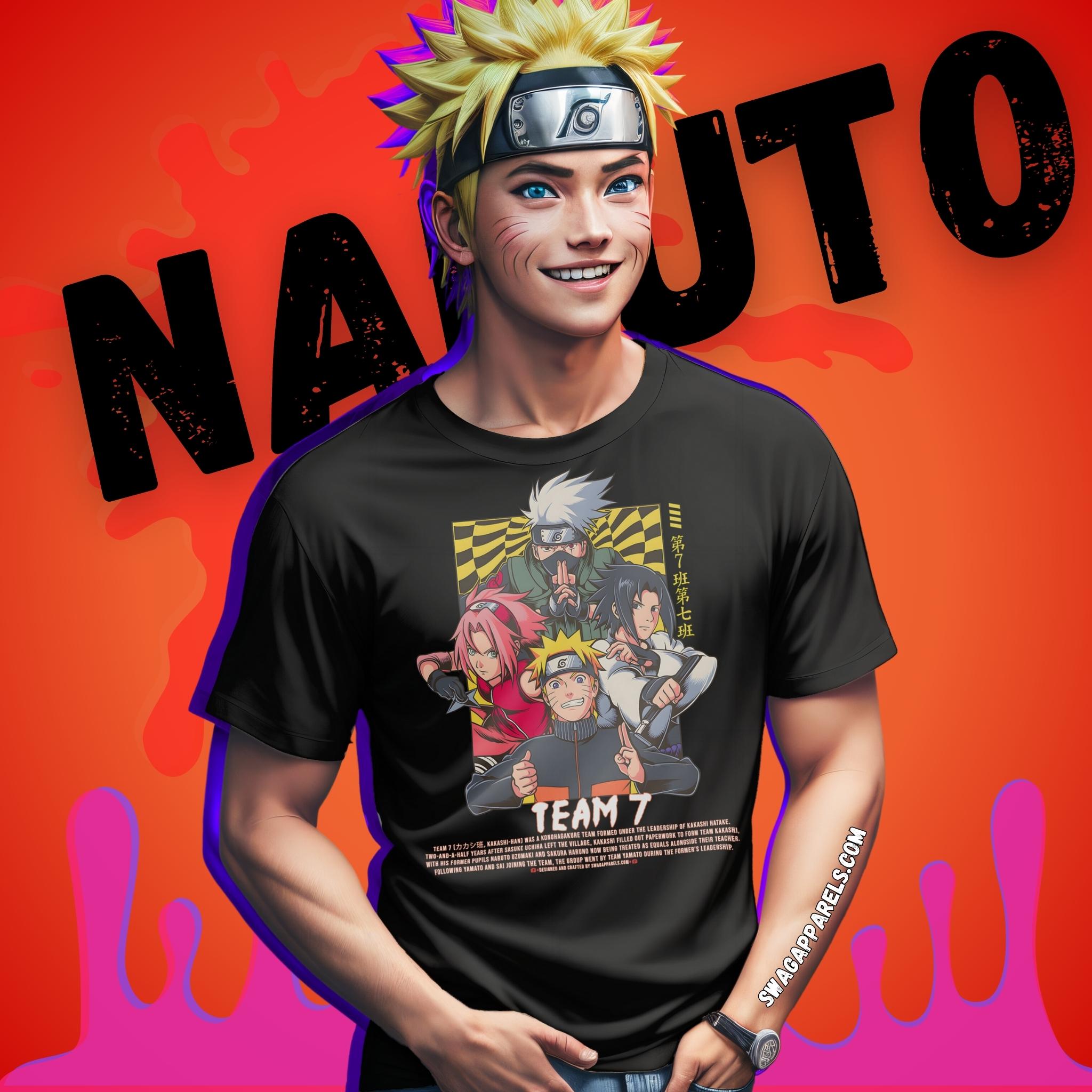 T-shirt Naruto Uzumaki, Equipe 7 Naruto, Sasuke Uchiha T-shirt Naruto Uzumaki, Equipe 7 Naruto, Sasuke Uchiha
