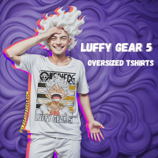 Sun God Nika Luffy Gear 5 Oversized Tshirt