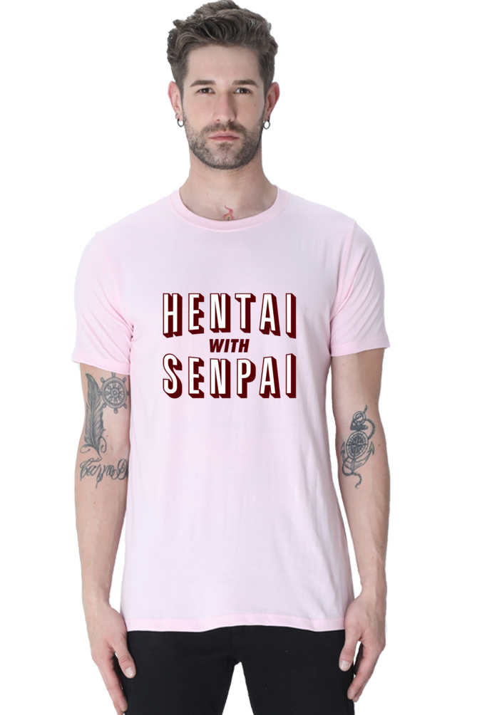 Hentai with Senpai Half Sleeve Unisex Tshirt