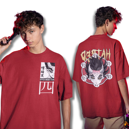 Hatred Upper Moon 4 Demon Slayer Oversized T-Shirt