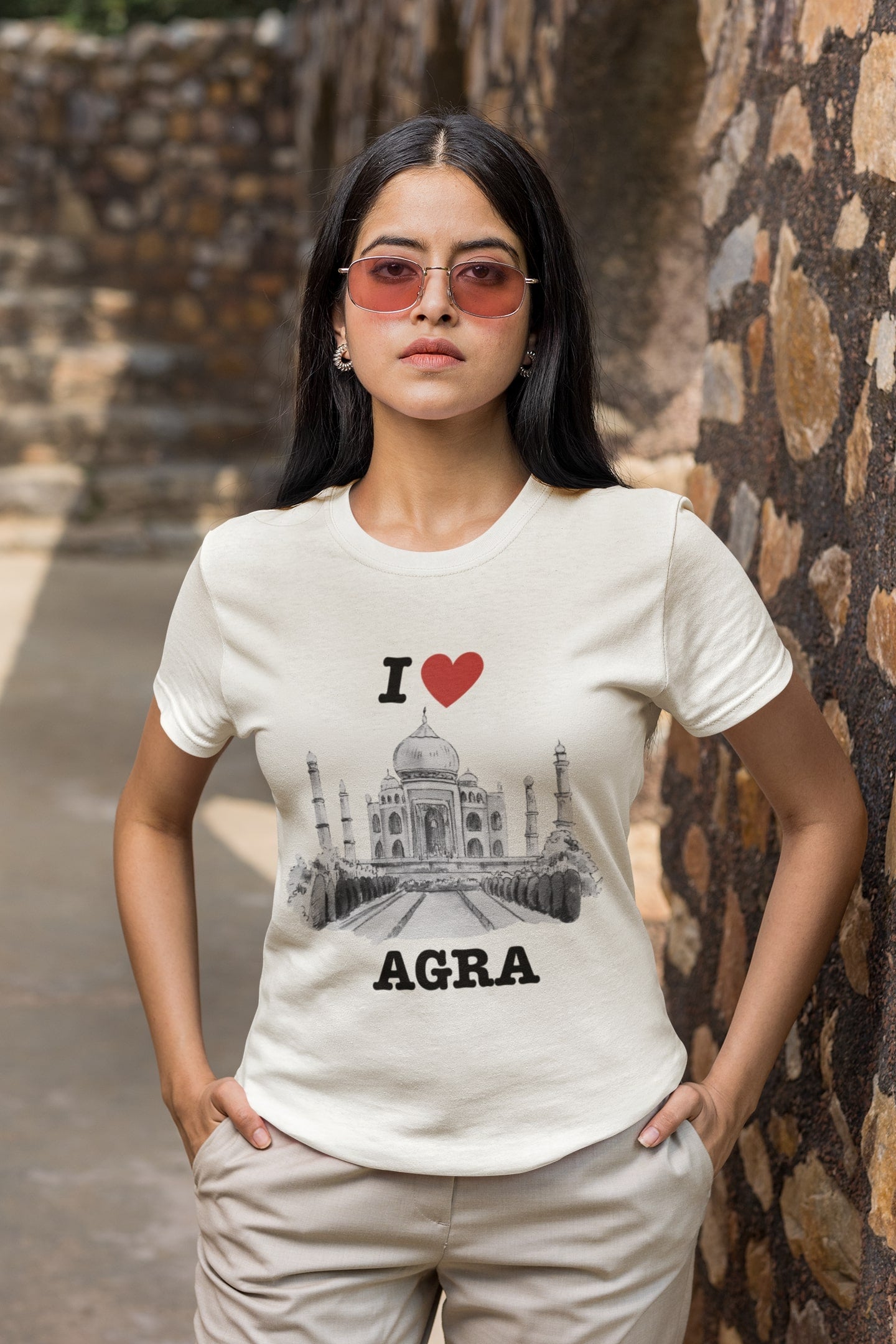 I Love Agra - Unisex White Tee