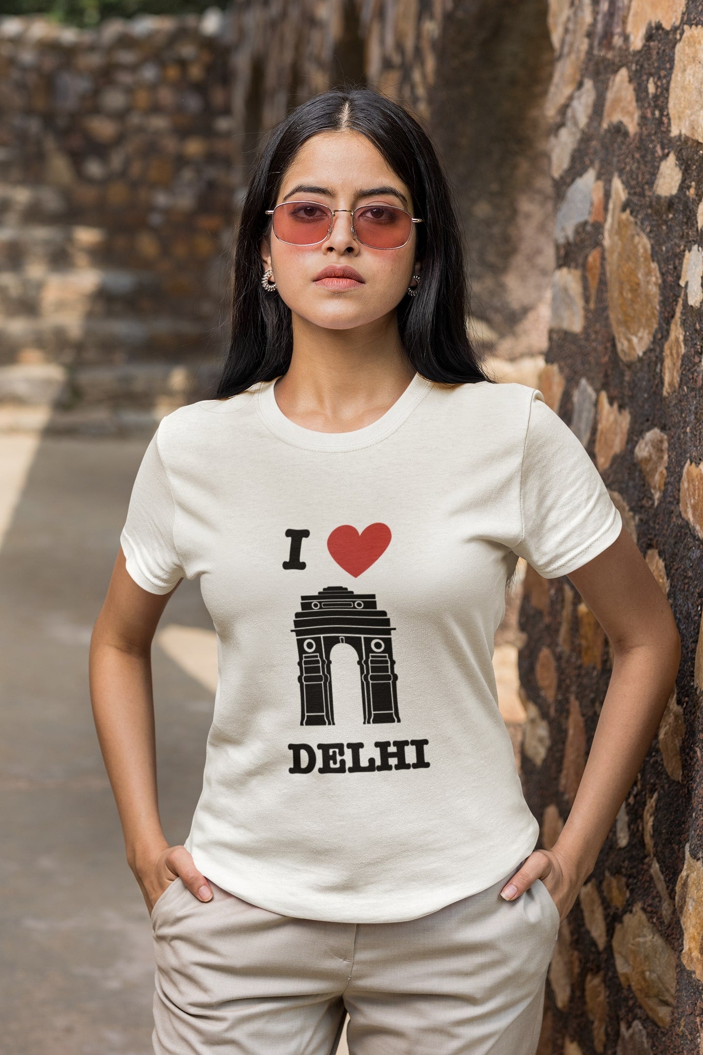 I Love Delhi - Unisex White Tee