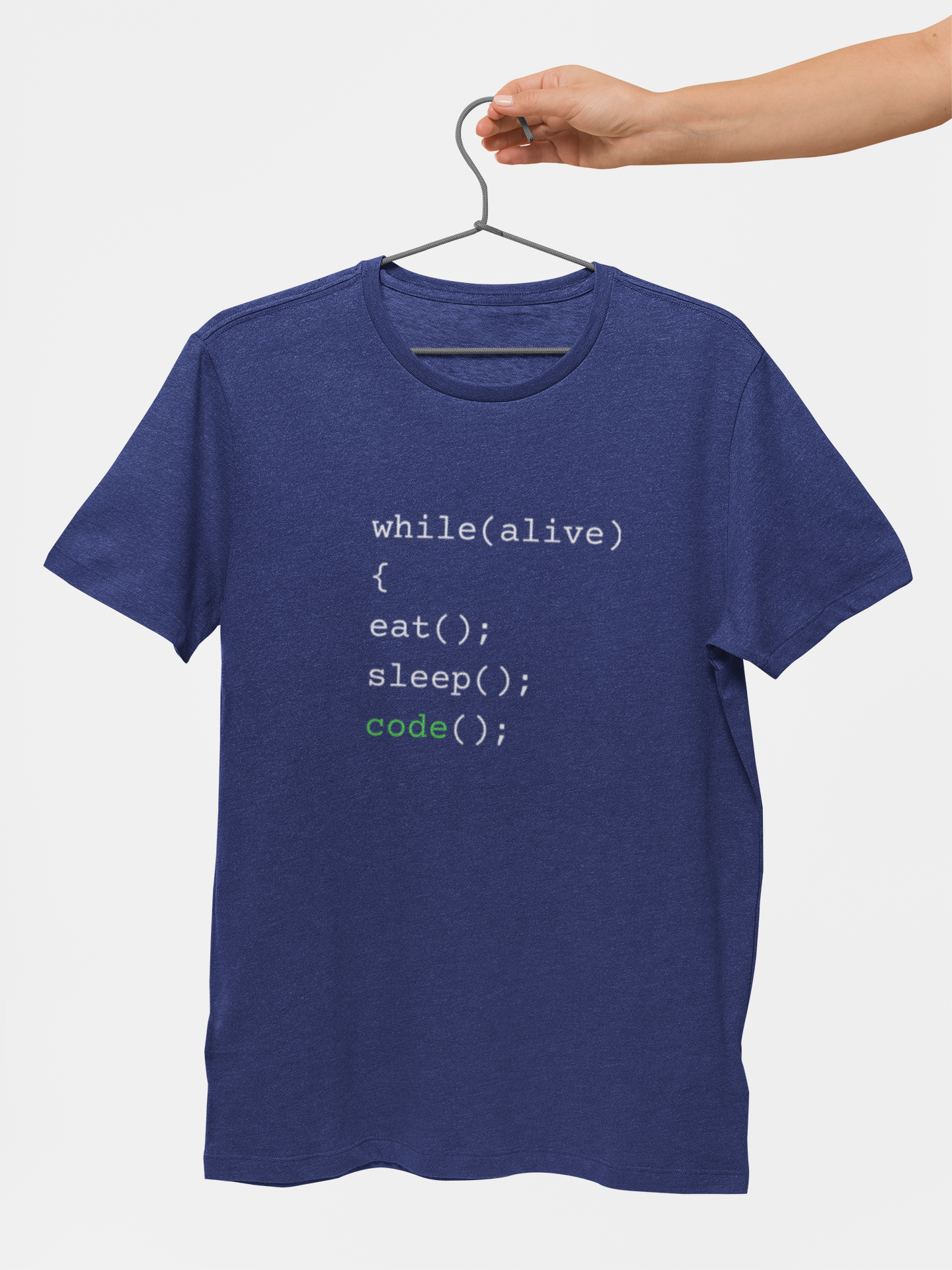 While(alive){eat(); sleep); code(); } Half Sleeve Unisex T-Shirt