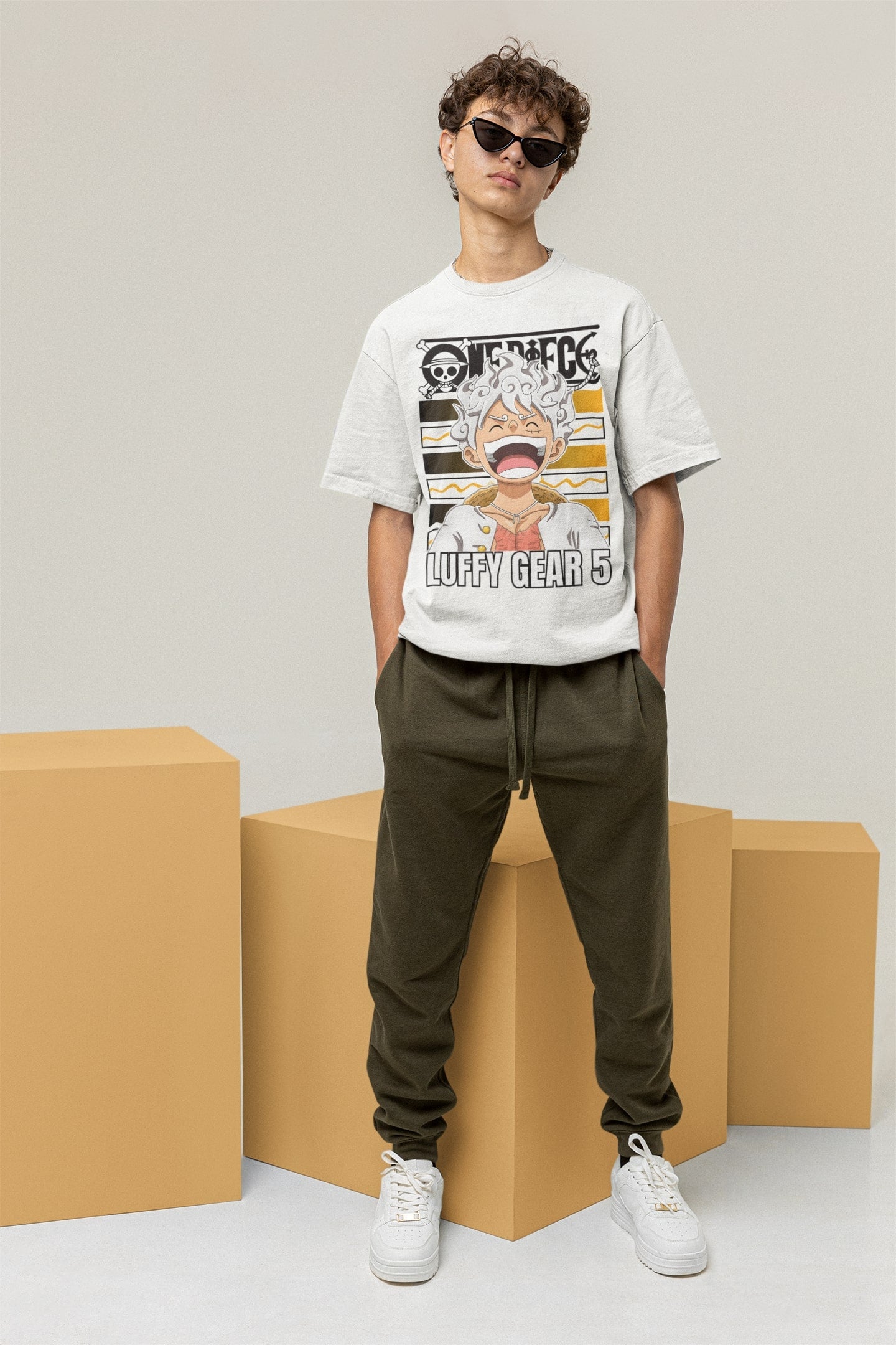 Sun God Nika Luffy Gear 5 Oversized Tshirt