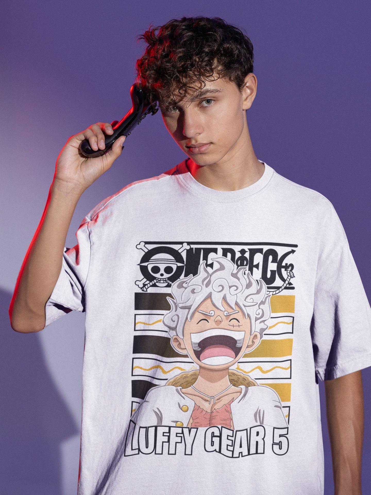 Sun God Nika Luffy Gear 5 Oversized Tshirt