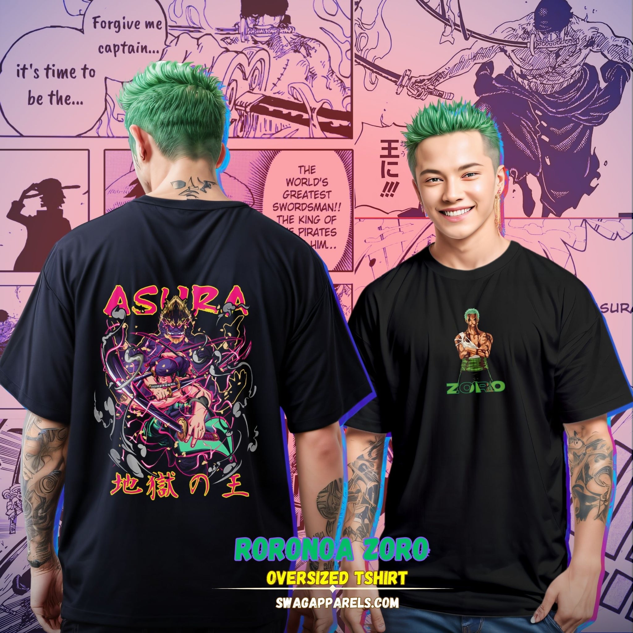 Roronoa Zoro Asura Mode Oversized T-Shirt