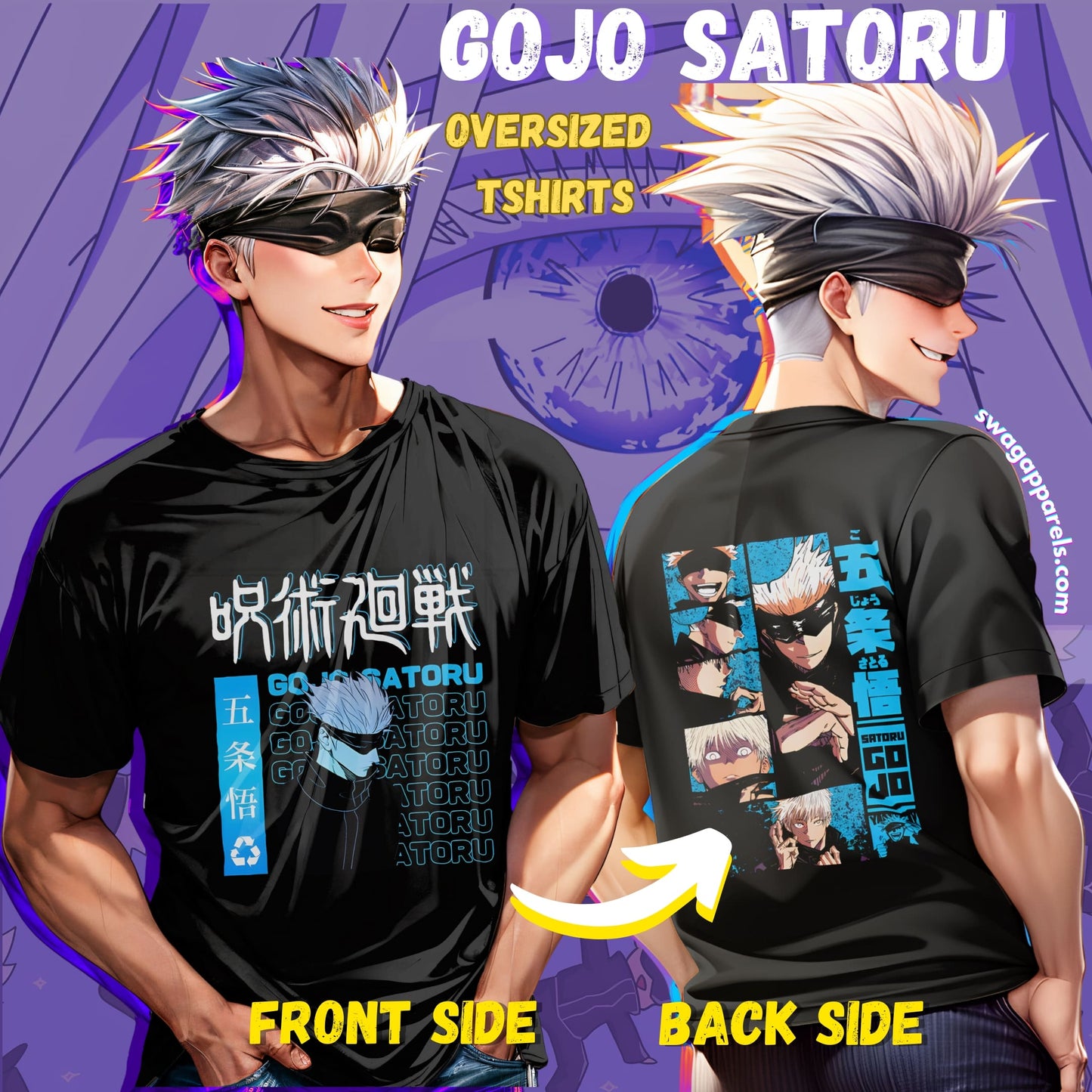 Gojo Satoru Oversized Anime T-Shirt