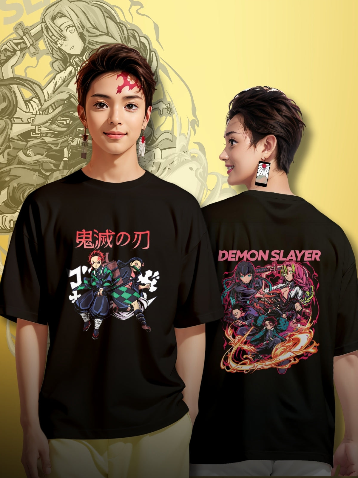 Tanjiro Demon Slayer Oversized T-Shirt - Unleash Anime Style! – Swag ...