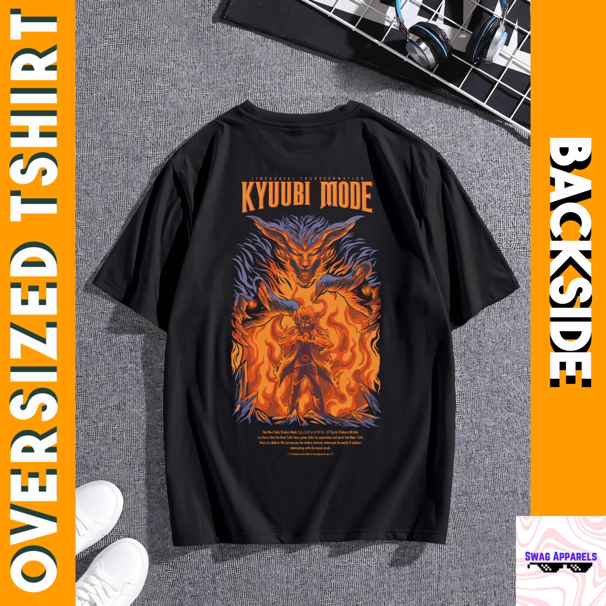 Naruto Jinchuriki Anime Oversized T-Shirt