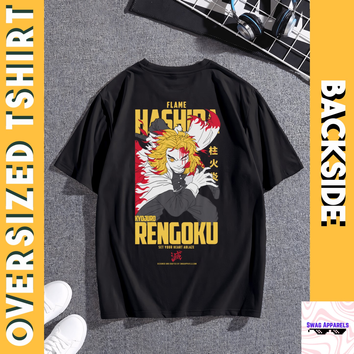 Rengoku Flame Hashira Oversized Tshirt