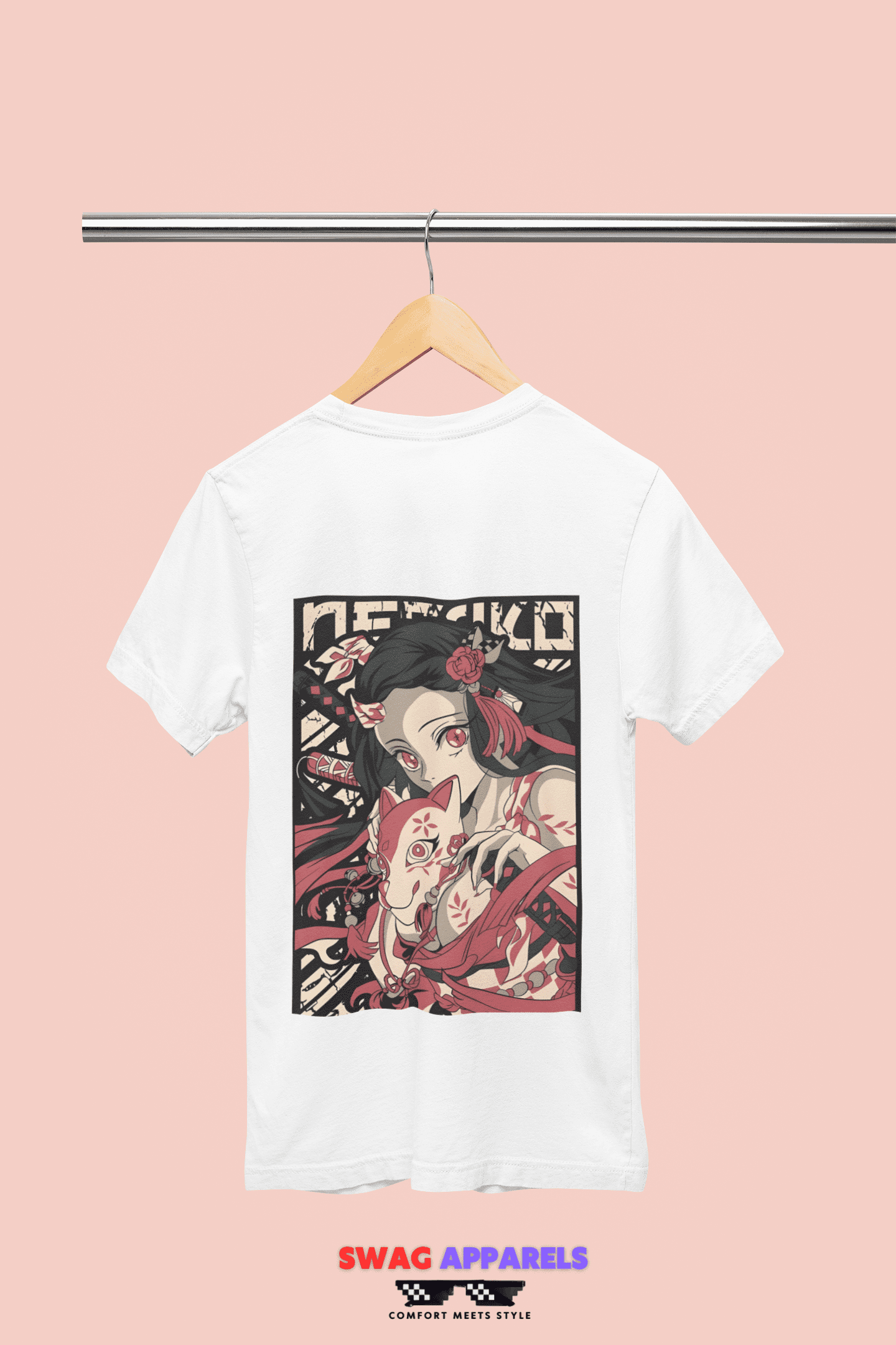 Stylish Demon Anime Nezuko Half Sleeve Classic T-Shirt - Perfect Gift for Anime Lovers