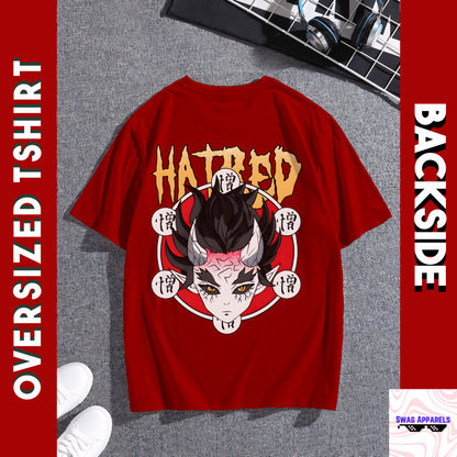 Hatred Upper Moon 4 Demon Slayer Oversized T-Shirt