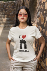 I Love Delhi - Unisex White Tee