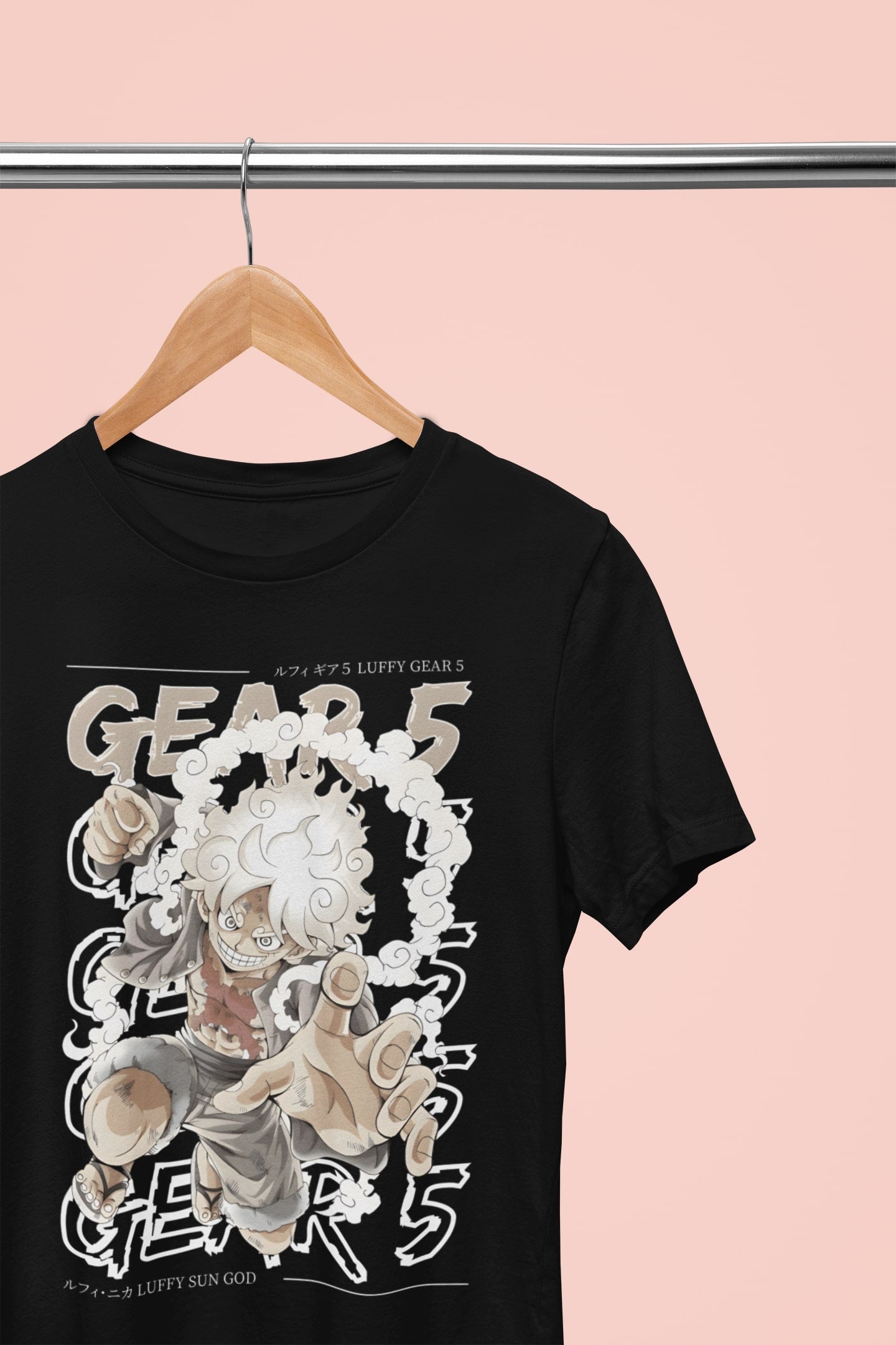 One Piece Oversized T-Shirt: Luffy Gear 5 Sun God Nika