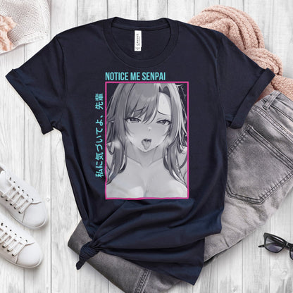 Ahegao Notice Me Senpai T Shirt: A Tribute to Otaku Culture