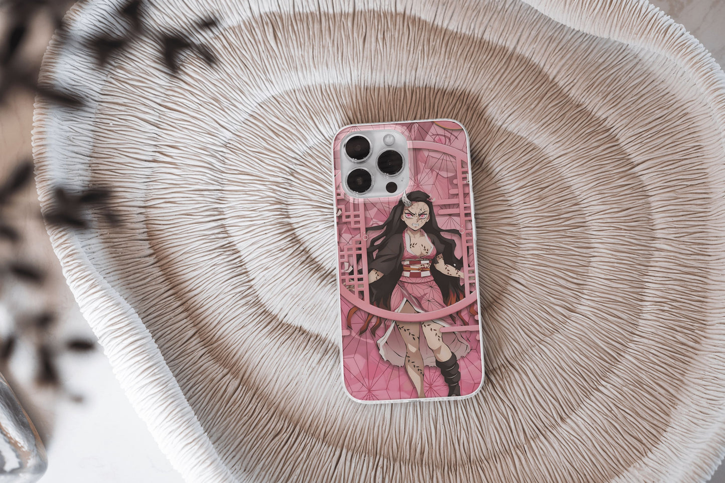 Nezuko-Inspired Demon Slayer Anime Sublimation Case for iPhone 13 & 14