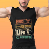 Eat Sleep Lift Repeat Tank Top - Motivational Fitness Shirt for Men