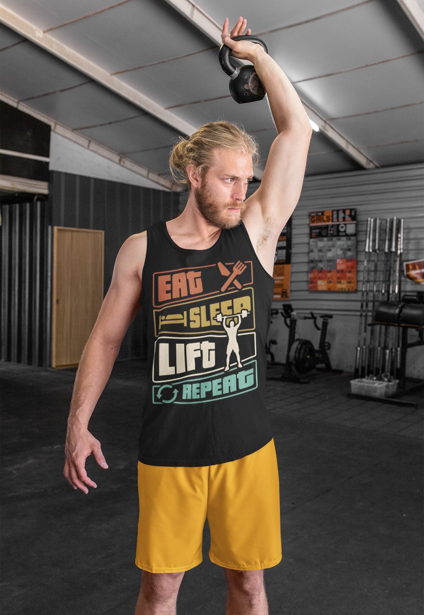 Eat Sleep Lift Repeat Tank Top - Motivational Fitness Shirt for Men