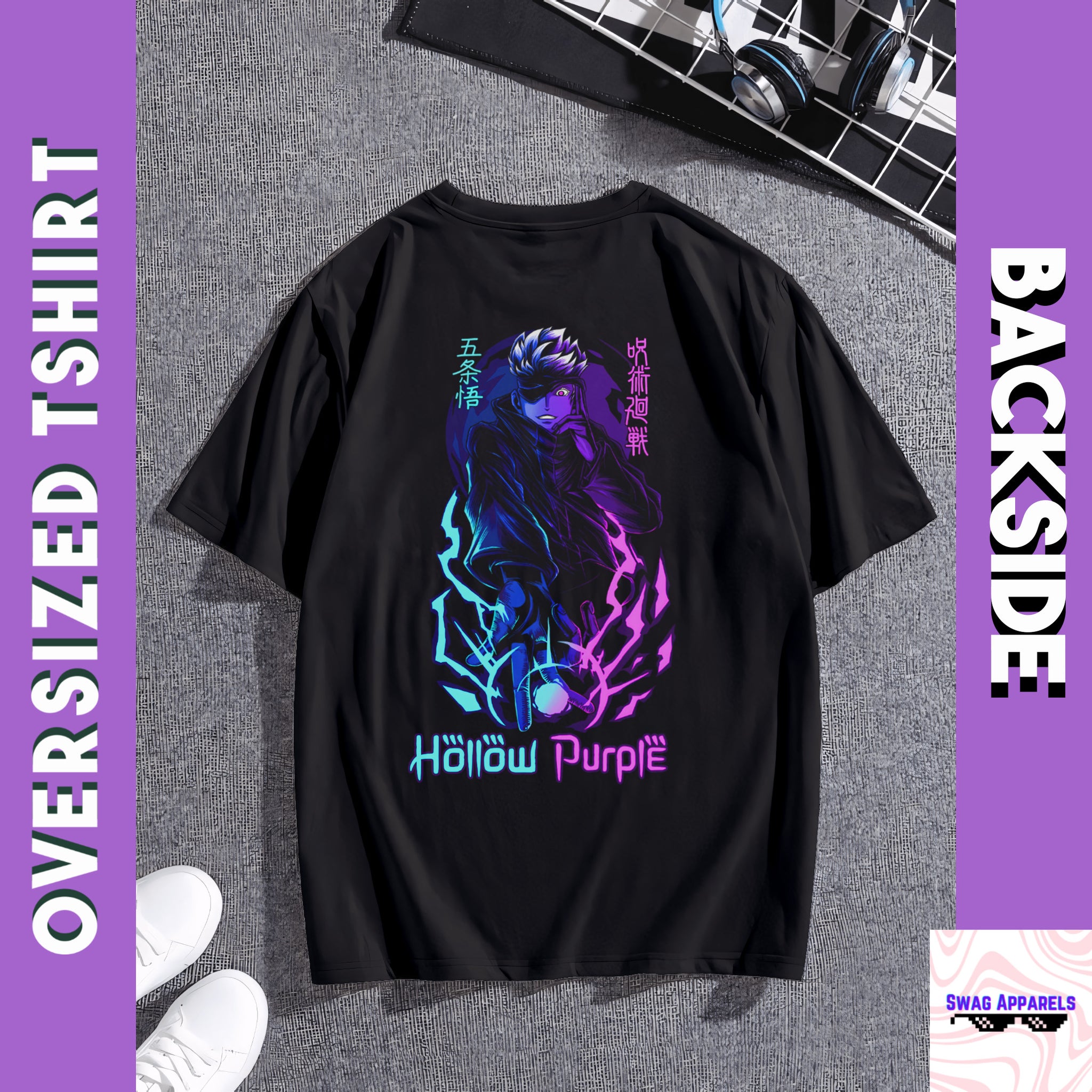 Gojo Hollow Purple Jujutsu Kaisen Oversized Tshirt