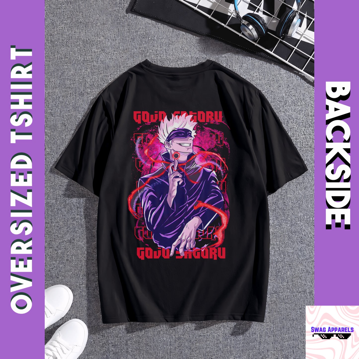 Gojo Hollow Purple JJK Anime Oversized T-Shirt