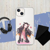 Nezuko Demon Slayer Anime iPhone 13 14 Clear Transparent Case