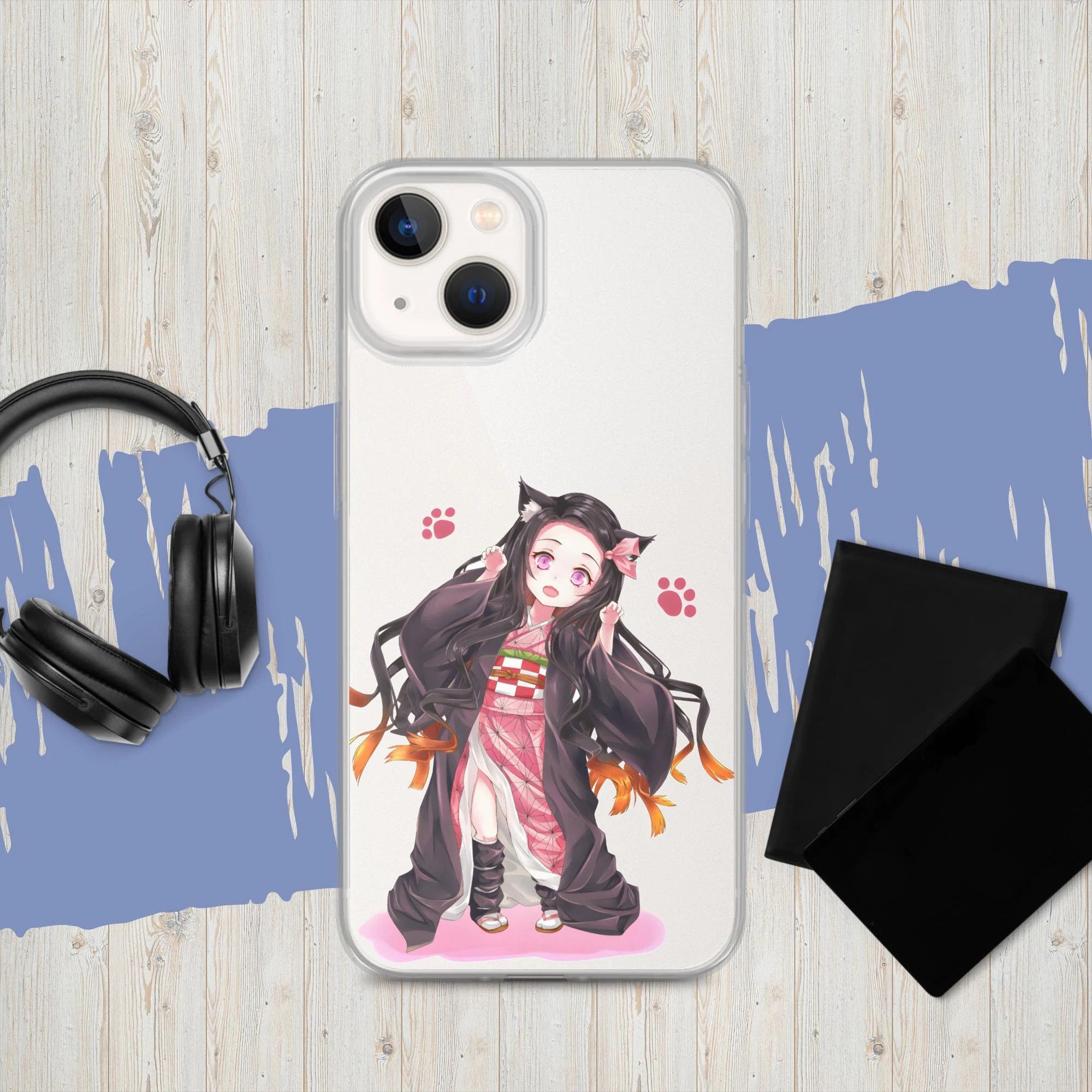 Nezuko Demon Slayer Anime iPhone 13 14 Clear Transparent Case