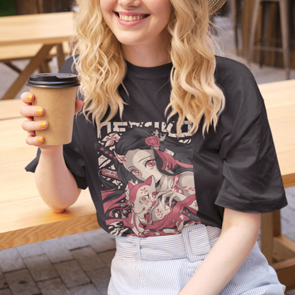 cheerful young blonde woman wearing a white unisex 180 gdm white tshirt holding a coffee 