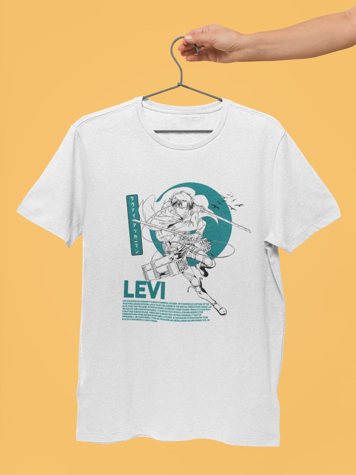 Levi Ackerman Attack on Titan Half-Sleeve Anime Tshirt