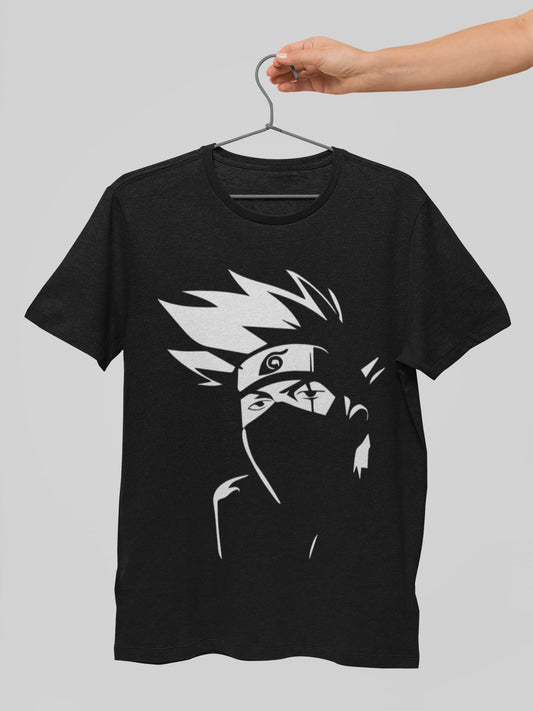 Kakashi Naruto Anime Black T-Shirt