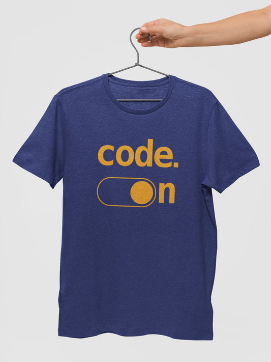 Code On Half Sleeve Unisex T-Shirt for IT Enthusiasts