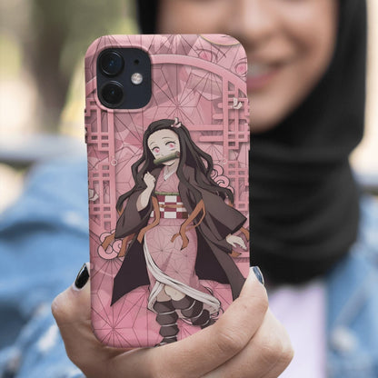 Nezuko-Inspired Demon Slayer Anime Sublimation Case for iPhone 13 & 14