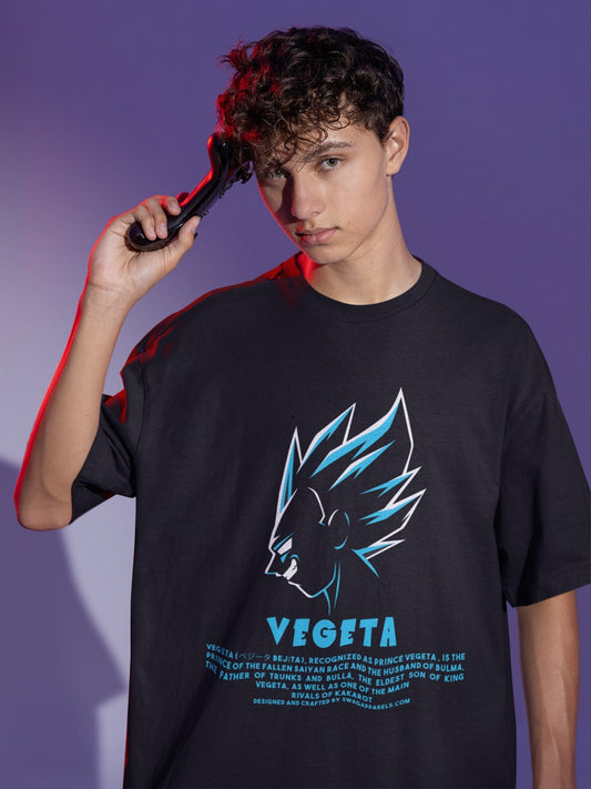 Vegeta Saiyan Prince: Dynamic DBZ Oversized T-Shirt