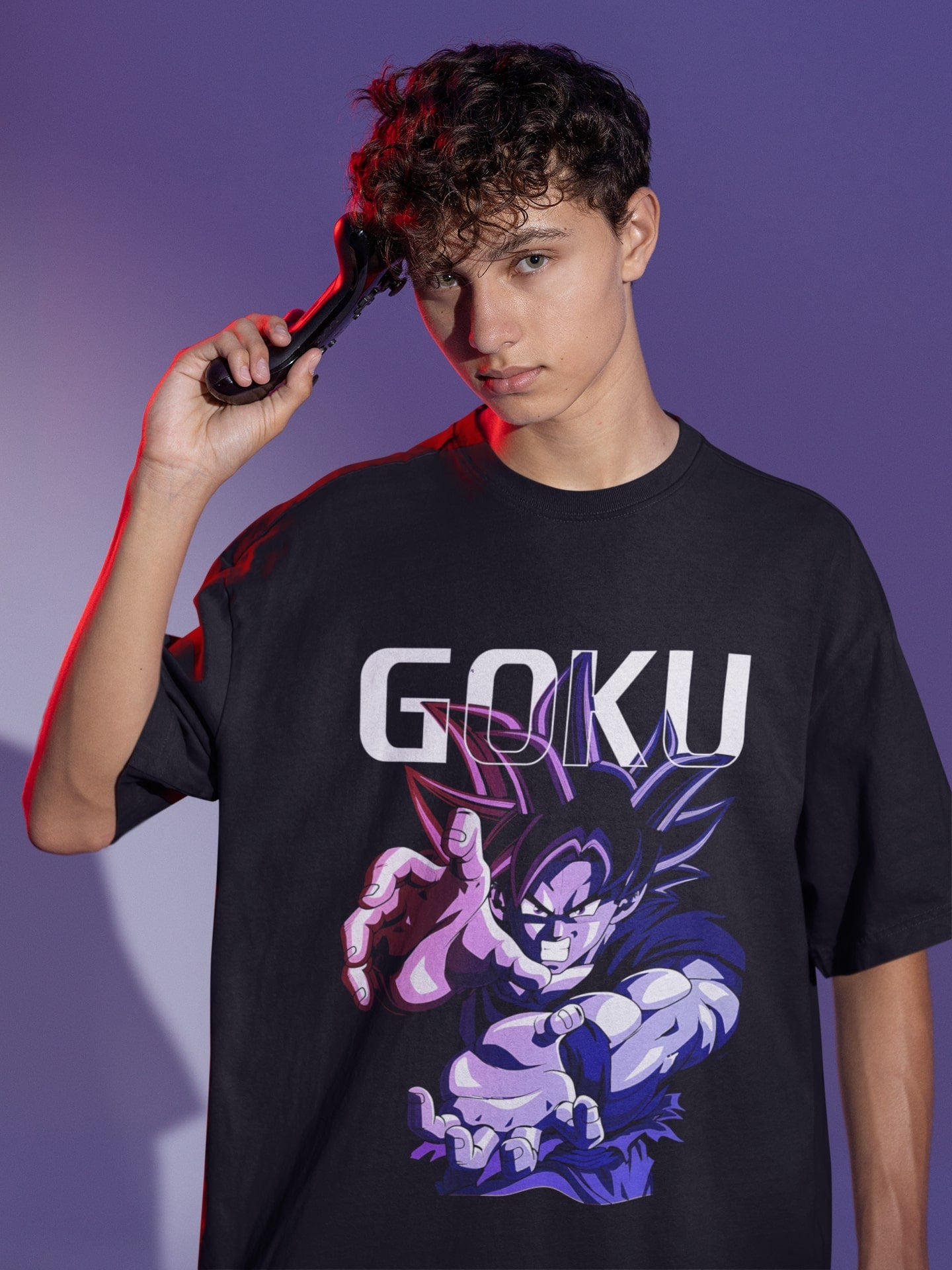 Goku Kamehameha Pose: Saiyan Power T-Shirt for Dragon Ball Z Lovers