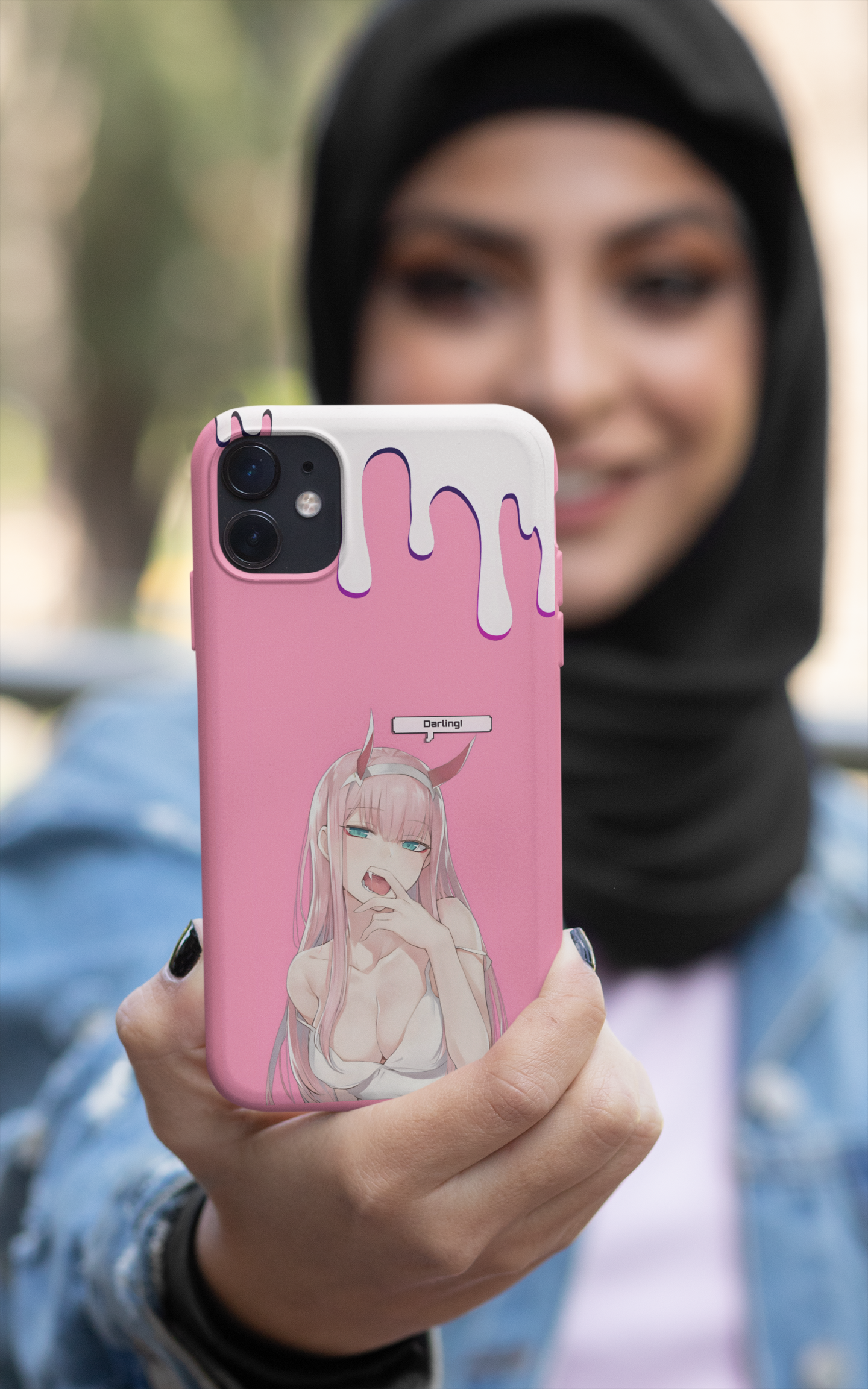 Ahegao Chainsawman Anime Girl Kawaii Phone Sublimation Case iPhone 11