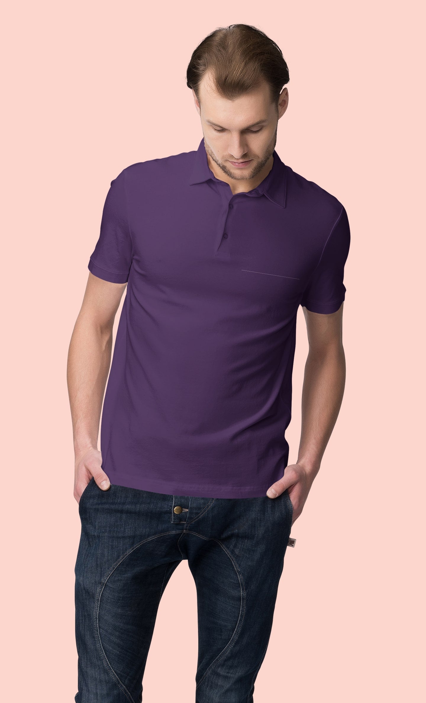 Solid Purple Polo Shirts: Half-Sleeve Elegance for Every Occasion