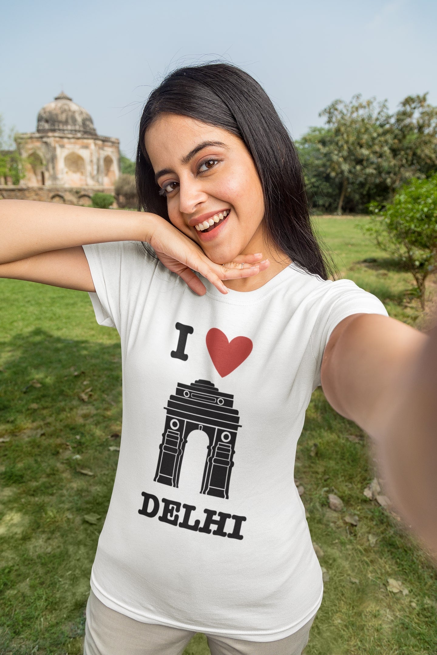 I Love Delhi - Unisex White Tee