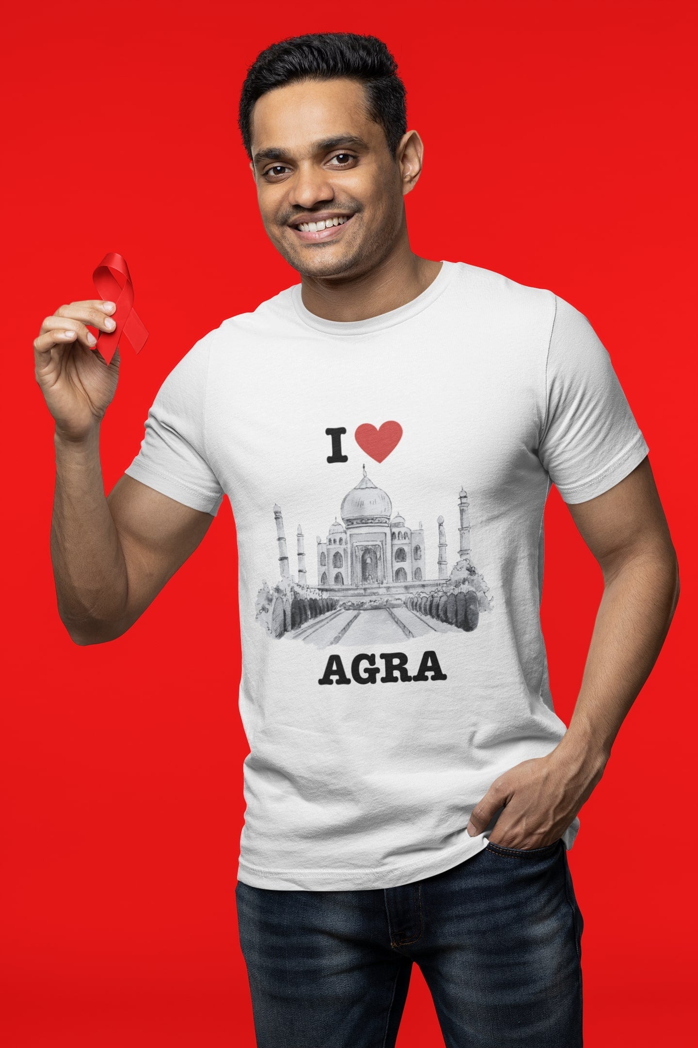 I Love Agra - Unisex White Tee