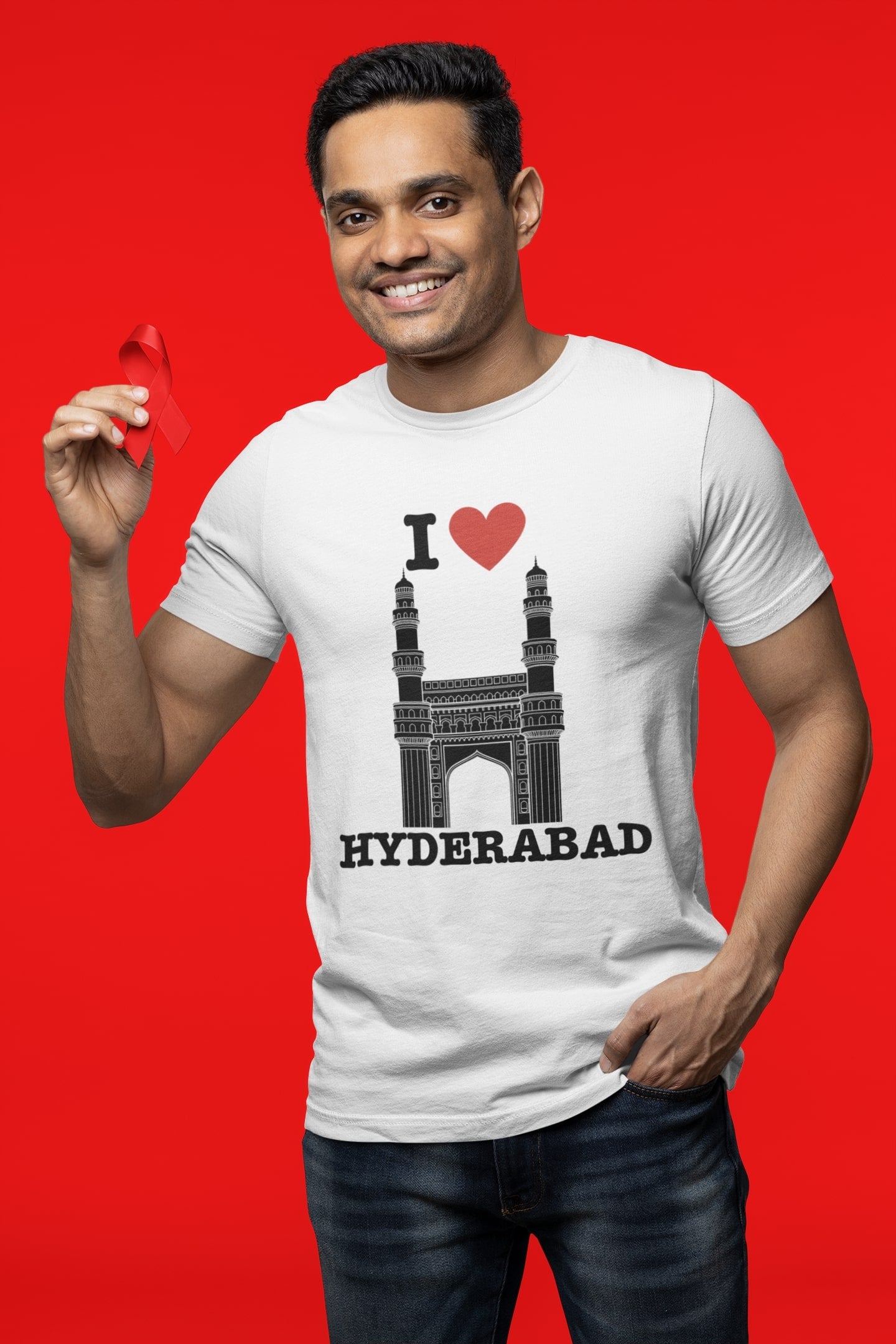 I Love Hyderabad - Unisex White Tee