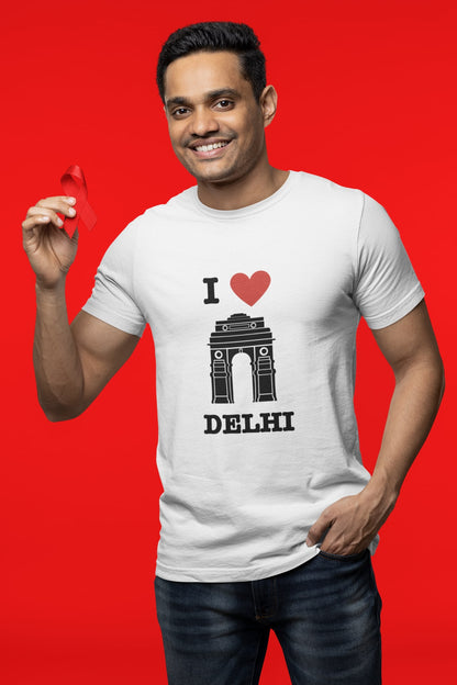 I Love Delhi - Unisex White Tee