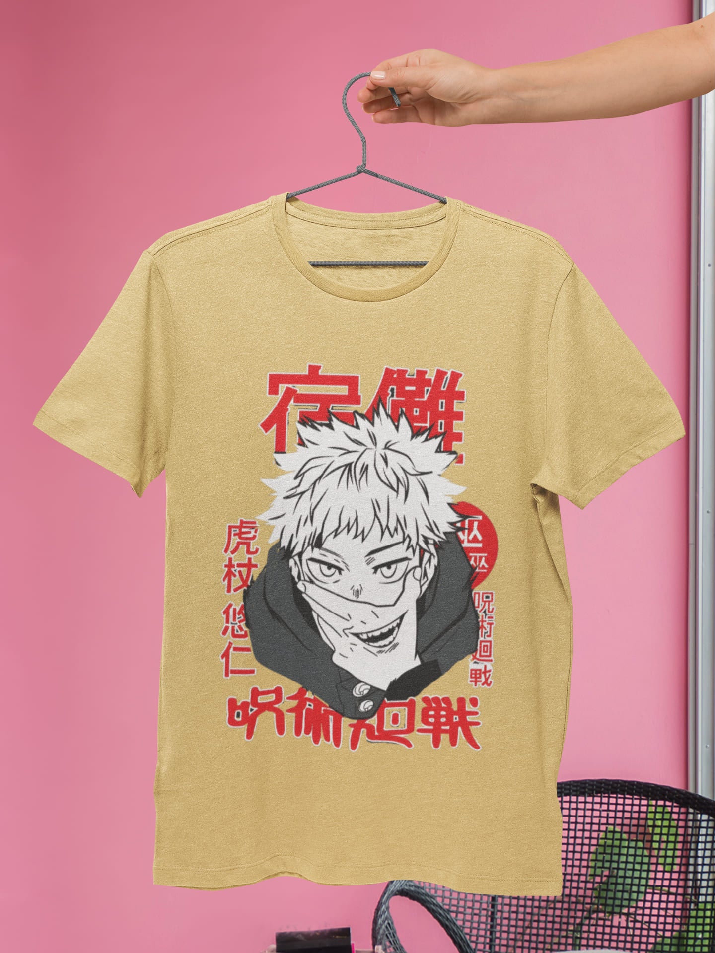 JUJUTSU KAISEN Yuji Itadori GU Collaboration 2022 Men's T-shirts outlets from Japan