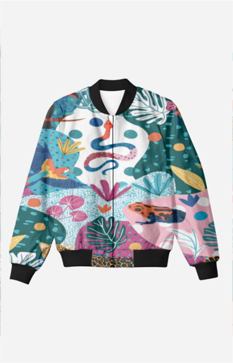 Abstract Tiger Bomber Jacket