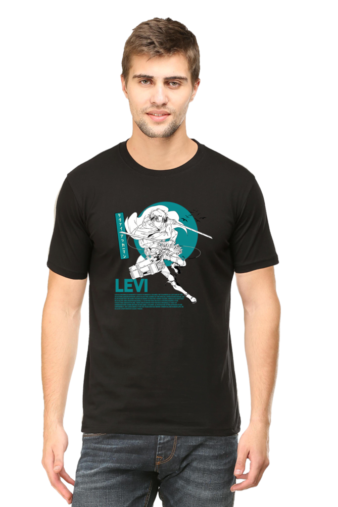Levi Ackerman Attack on Titan Half-Sleeve Anime Tshirt