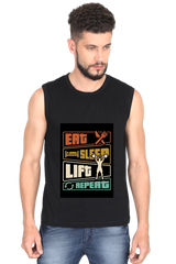 Eat Sleep Lift Repeat Tank Top - Motivational Fitness Shirt for Men